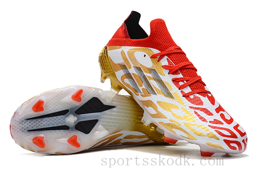 Adidas X Speed FG Fodboldstøvler Guld Rød Køb billige fodboldstøvler på