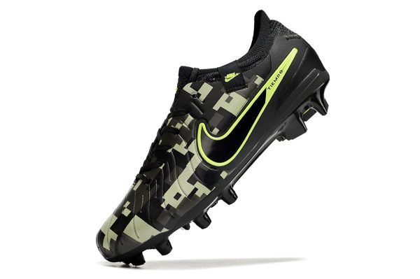 Nike Tiempo Legend 10 Elite FG billige Fodboldstøvler Sort grøn 2